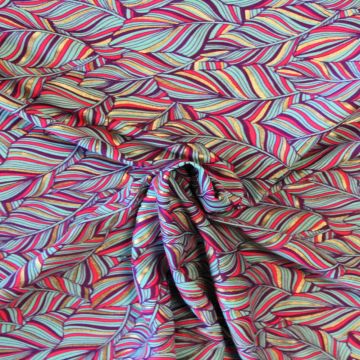Lycra - Gold/Pink/Purple/Blue Leaves 