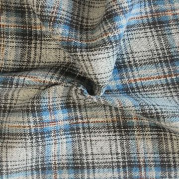 Mantelstof - Squares Blue/Grey/White/Rusty