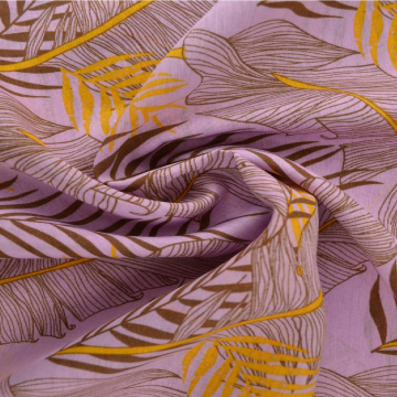 Viscose Fashion - Brown/Yellow Plant Leaves in Lilac