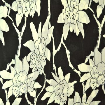 Viscose - Black Flower