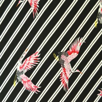 Viscose - Paradise Bird and Stripes