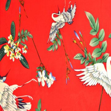 Viscose - Red Paradise Birds