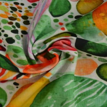 Viscose - Gemstones Green/Orange