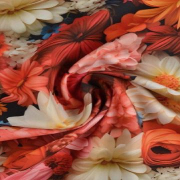 Viscose - Real Multicolor Bouquet of Flowers
