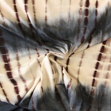 Viscose tricot - Tie Dye Dark Petrol/Brown/Beige