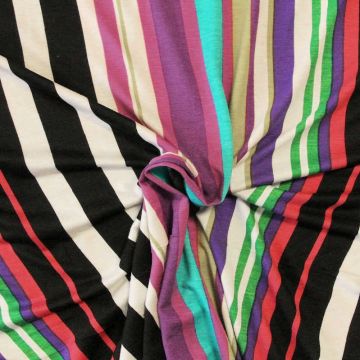 Viscose tricot - Multicolored Stripes