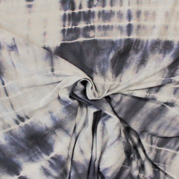 Viscose tricot - Tie Dye Lines Blue/Grey