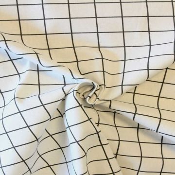 Katoen Canvas - Big Cubes Off White/Black