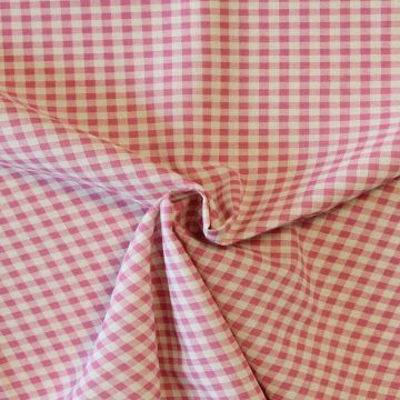 Katoen Canvas - Checkerd Pink/Beige