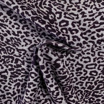 Gebreide tricot - Panther Purple on Grey
