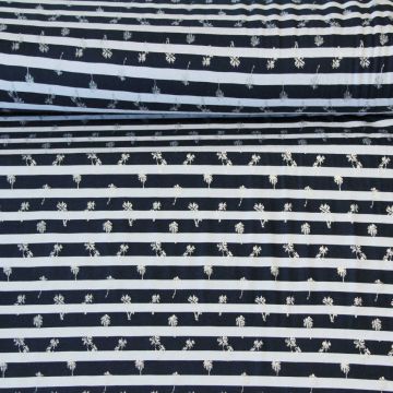 Viscose Tricot - Palmtree and Stripes