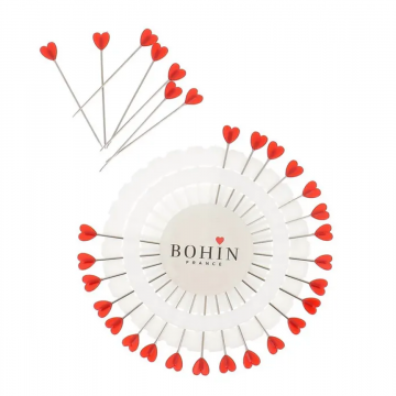 Bohin Kopspelden Red Hearts - 38x0,60mm