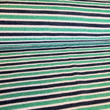 Gebreide Tricot - Green/Blue Stripes