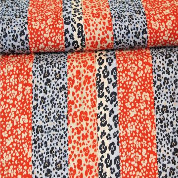 Viscose - Stripes Flowers and Hearts 