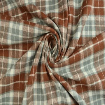 flanel ruit karamel grijs