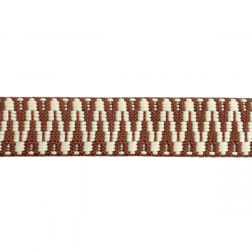 Luxe Tassenband 38mm -Ibiza Zigzag - Brown