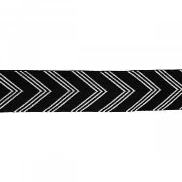 Luxe Tassenband 50mm - Arrow Stripes - Black