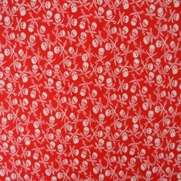 Katoen - Tiny Skulls Red