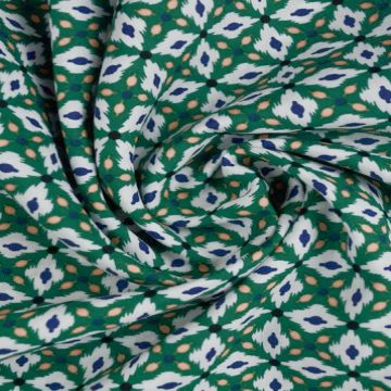 Viscose - Diamond Leaves on Green