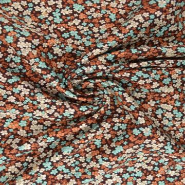 Tiny Retro Flowers on Brown