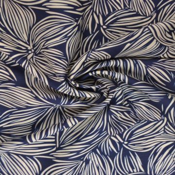 Stripes Flowers - navy/white