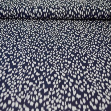 Viscose - White Stains on Navy