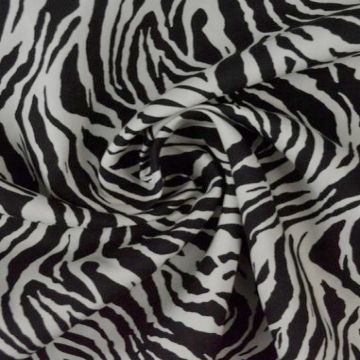 Viscose - Black Animal on Off White