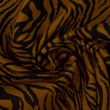 Viscose - Black Animal on Soft Brown