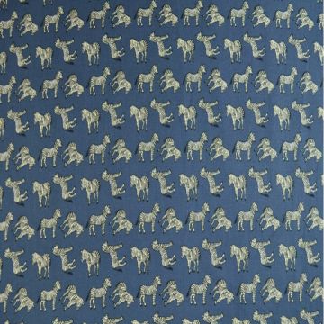 Katoen - Zebra Blauw