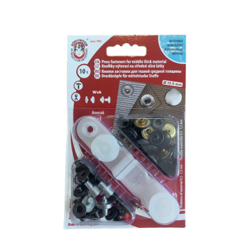 Drukknopen Set - 13,5 mm - Zwart