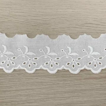 broderie band - Wit - 52mm