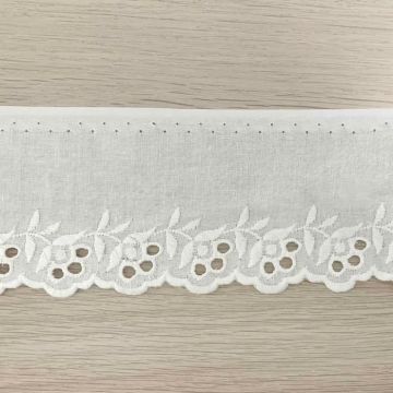 broderie band - Wit - 50mm