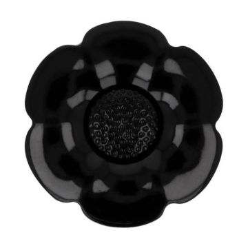 Knoop Bloem Verwisselbaar Hart - 37.5 mm - Black