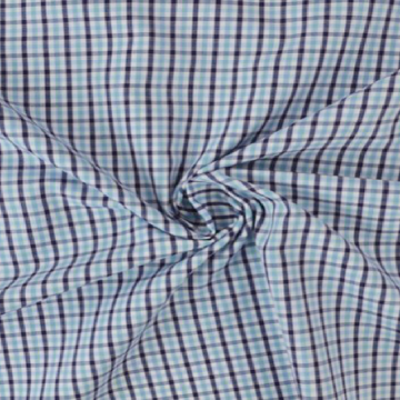 Blouse stof - Navy/baby blue/white