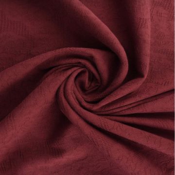 Cotton - Jacquard Roses - Bordeaux - 77