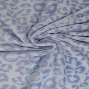 Knuffelfleece - Leopard on soft blue