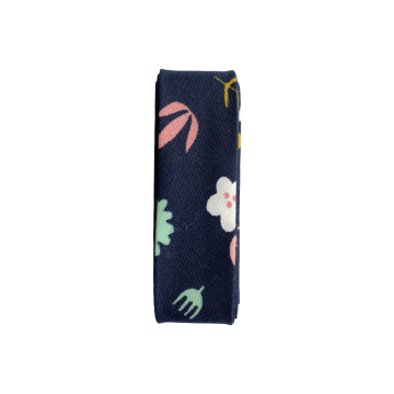 Biaisband - 2m - Flower and Leaves - Navy