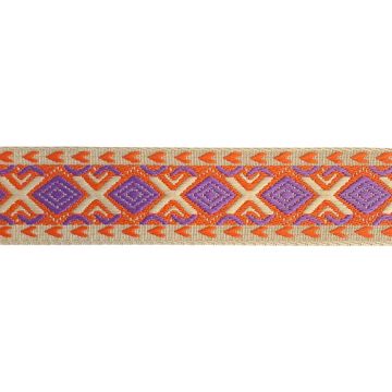 Luxe Tassenband 50mm - Graphic - Orange/Purple