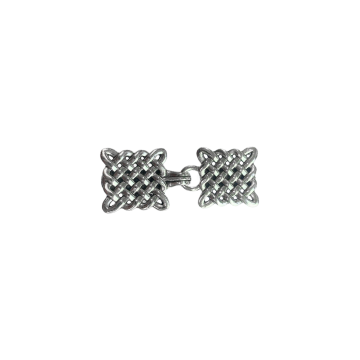Vest-/Noorse Sluiting - Woven Square - Silver 
