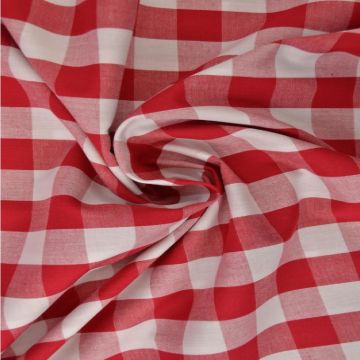 Katoen - Boerenruit XL 21mm - Rood