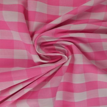 Katoen - Boerenruit XL 21mm - Roze