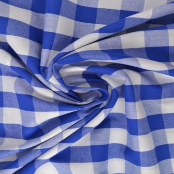 Katoen - Boerenruit XL 21mm - Blauw