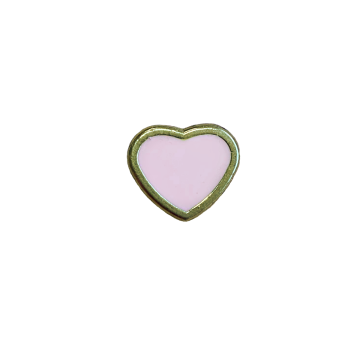 Knoop - Hart op Steel Gold/Pink - 11mm