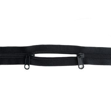 Rits met 2 Schuivers - 80cm - Niet Deelbaar - Black