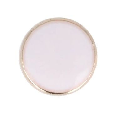 Knoop Milward - dot wit gouden rand 15mm - 4 stuks