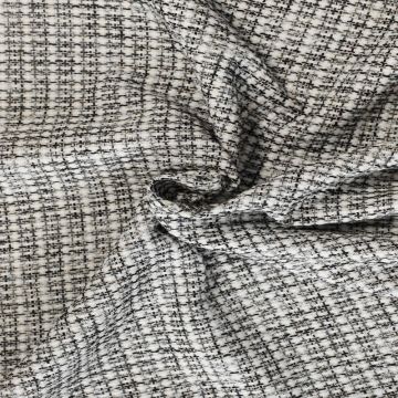 Bouclé - Mini Ruitje Wit/Grijs/Zwart