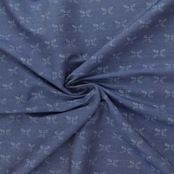 Chambray - graphic flower on Blue