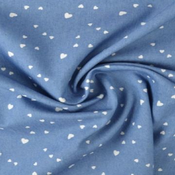 Chambray - Tiny White Hearts on Classy Blue