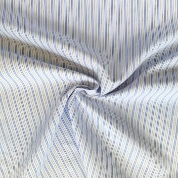 Blousestof - Streepjes - Blauw/Wit