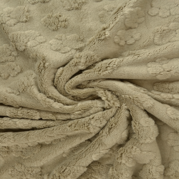 Knuffelfleece - Paw Prints - Dark Beige